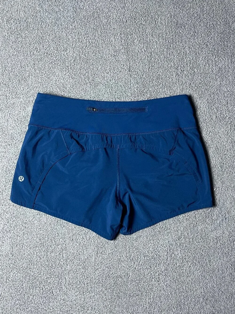 Lululemon Run Times II Shorts Blue Athleisure Stretch Running Gym Womens 6